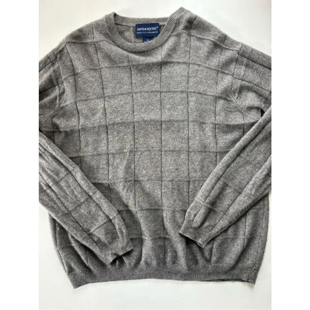 Davis & Squire 2 Ply Cashmere Sweater Grey XL